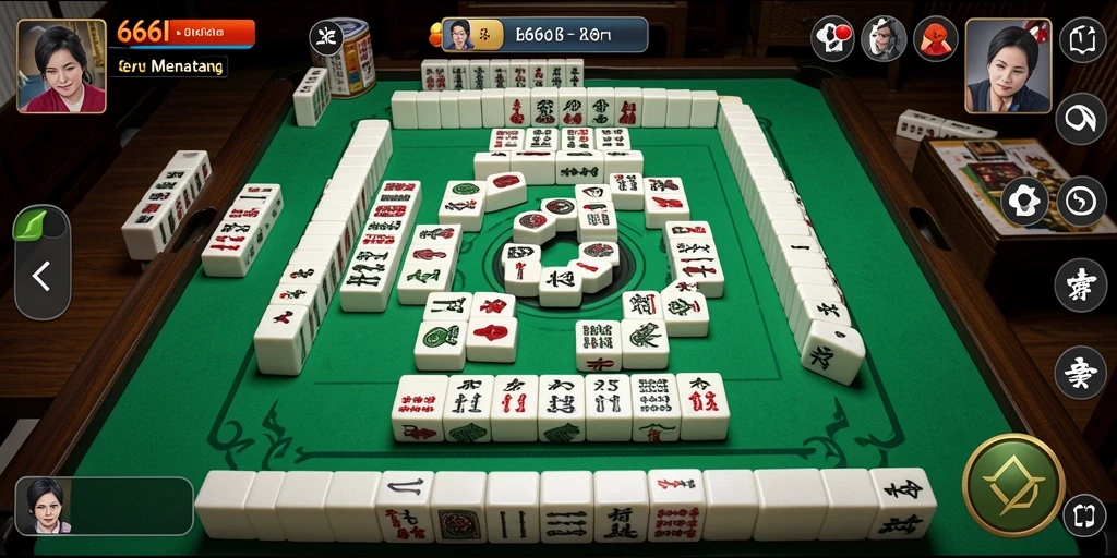 Tampilan gameplay Mahjong yang seru dan menantang di 666I.