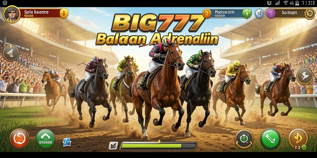 Screenshot dari gameplay BIG777 yang menampilkan balapan mendebarkan.