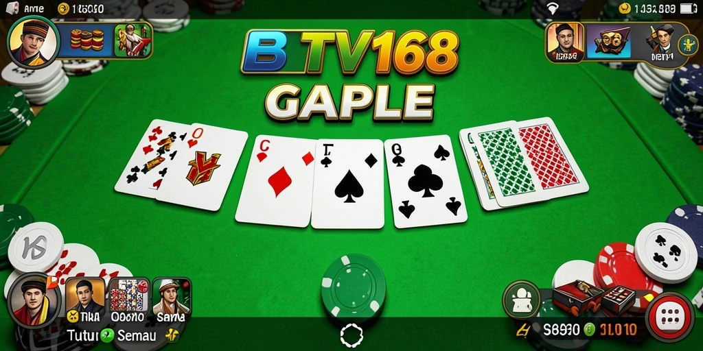 Tampilan gameplay BTV168 yang menarik dalam permainan Gaple.