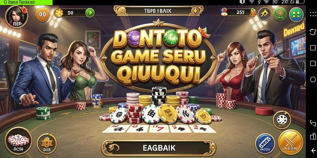 Screenshot gameplay DENTOTO menampilkan aksi seru dalam permainan QiuQiu.