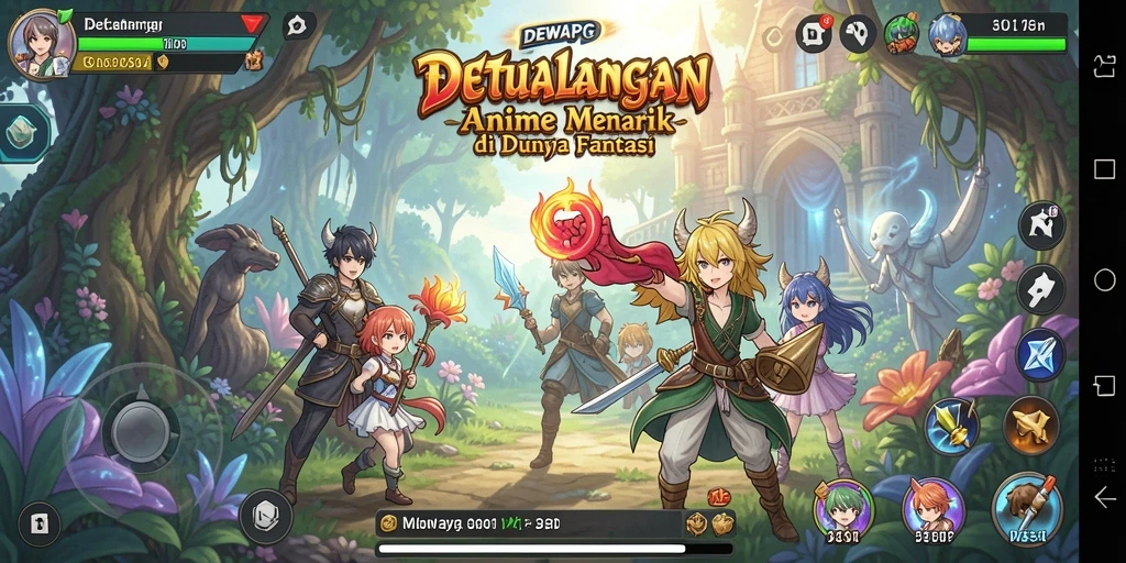 Screenshot gameplay DEWAPG menampilkan aksi seru karakter Anime.