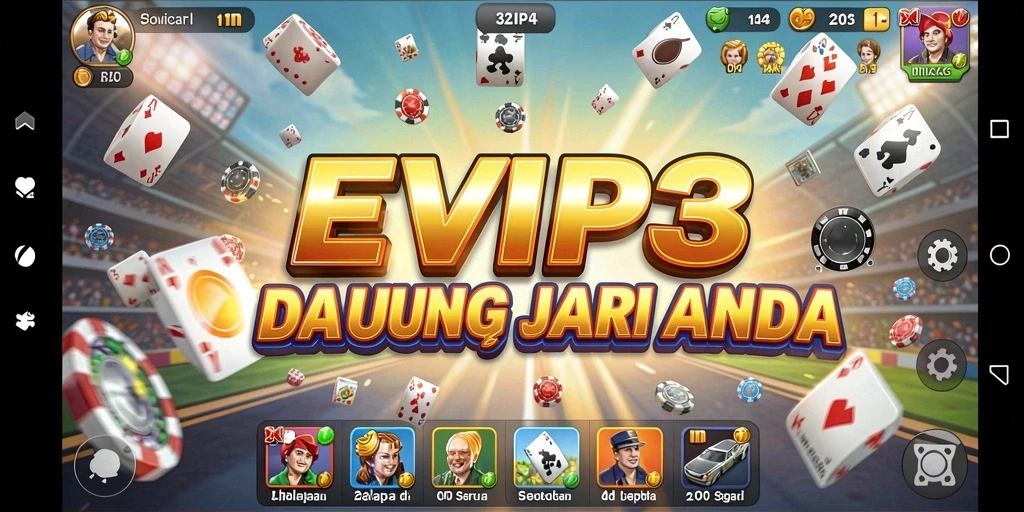 Tampilan gameplay EVIP3 yang mendebarkan saat balapan.