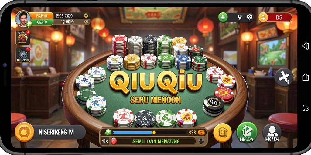 Screenshot F08 menampilkan aksi seru permainan QiuQiu.