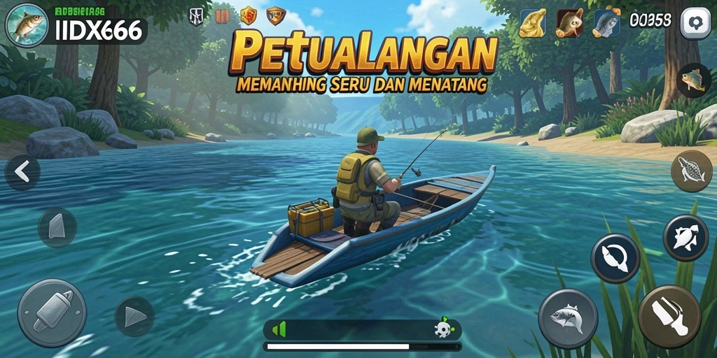 Tampilan gameplay <strong>IDX66</strong> dengan berbagai jenis ikan yang menakjubkan.