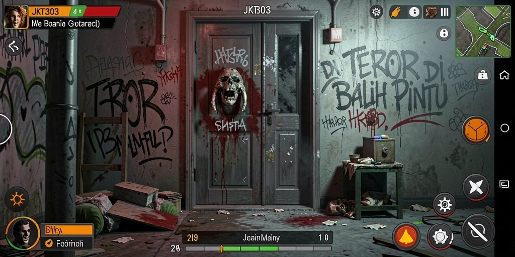 Tampilan gameplay JKT303 dengan suasana Horror yang menegangkan.