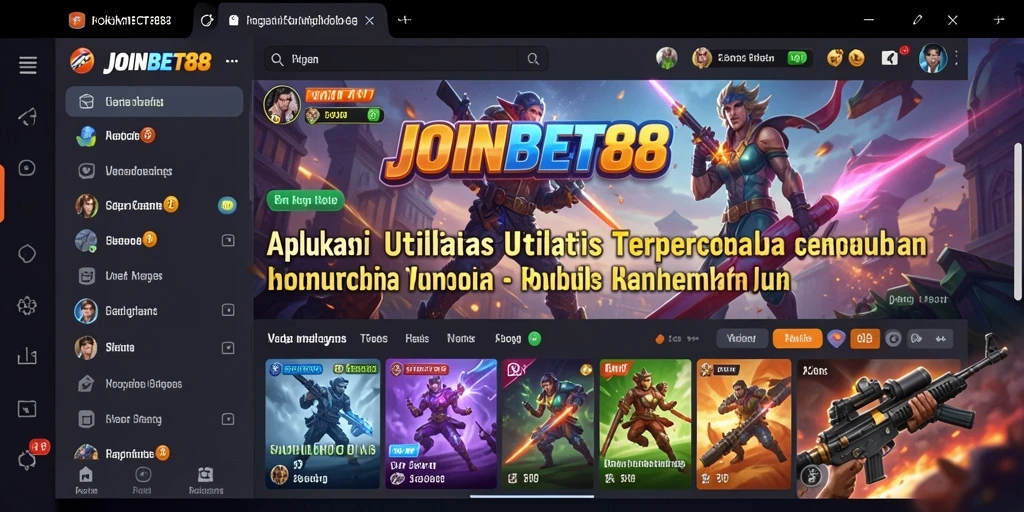 Tampilan utama JOINBET88 dengan berbagai fitur utilitas yang siap digunakan.