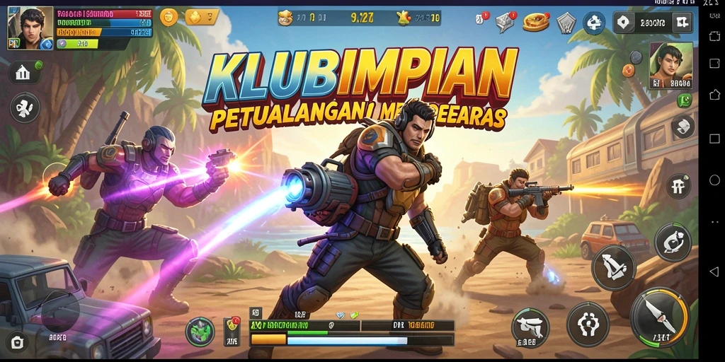 Screenshot KLUBIMPIAN menampilkan pertarungan aksi yang mendebarkan.