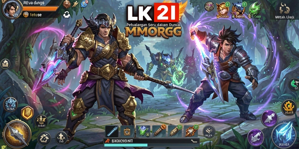 Screenshot gameplay LK21 menampilkan pertarungan epik di dalam dunia MMORPG.