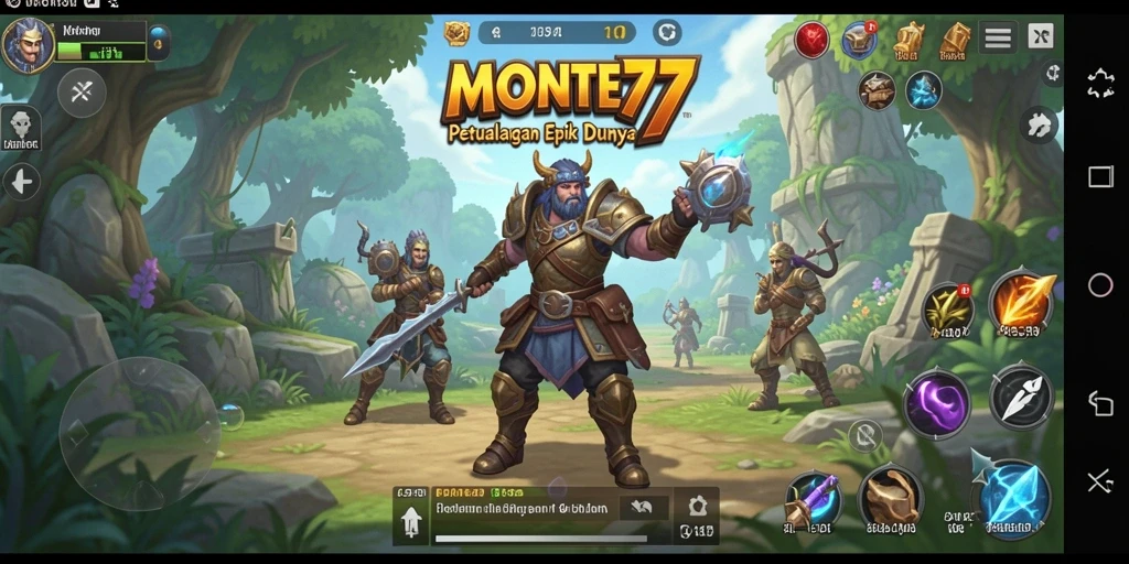 Tampilan gameplay menarik dari MONTE77 yang menunjukkan petualangan RPG yang mendebarkan.