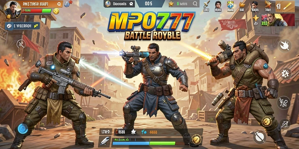 Tampilan seru gameplay Battle Royale di MPO777.