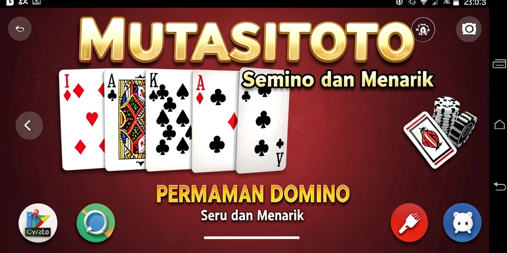 Screenshot gameplay utama MUTASITOTO yang menampilkan aksi Domino.