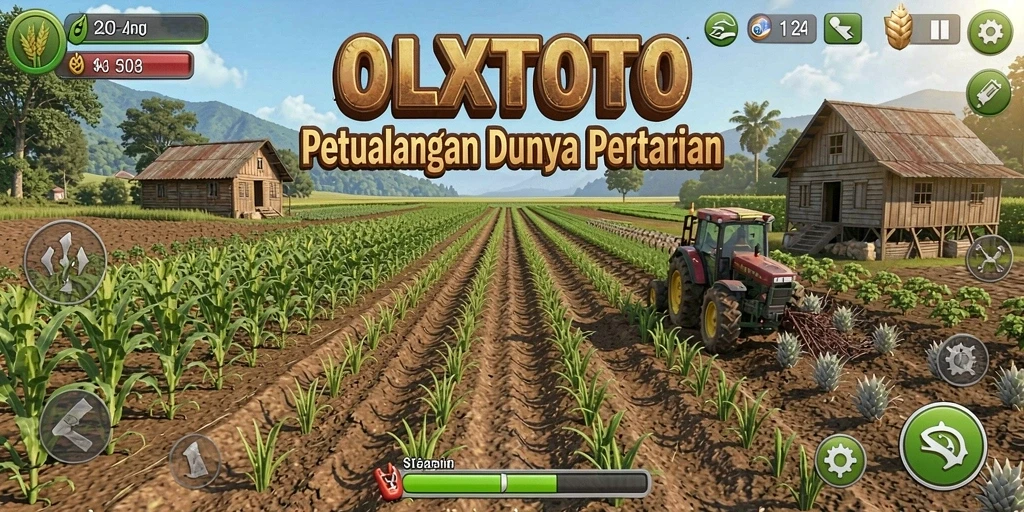 Screenshot OLXTOTO menampilkan gameplay bertani yang seru dan interaktif.