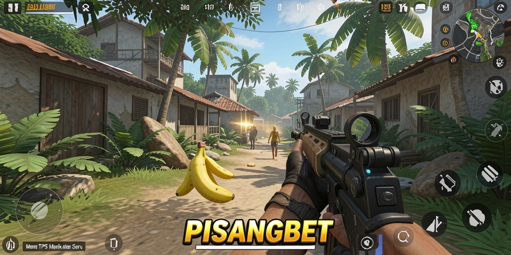 Screenshot utama PISANGBET menampilkan aksi seru dalam gameplay TPS.