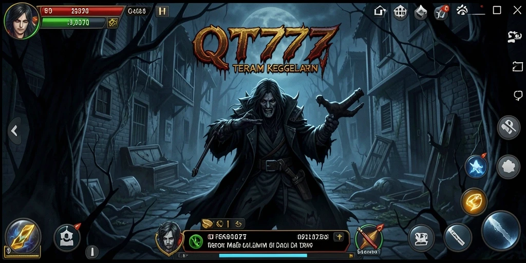 Screenshot gameplay QT777 menampilkan suasana Horror yang menegangkan dan mencekam.