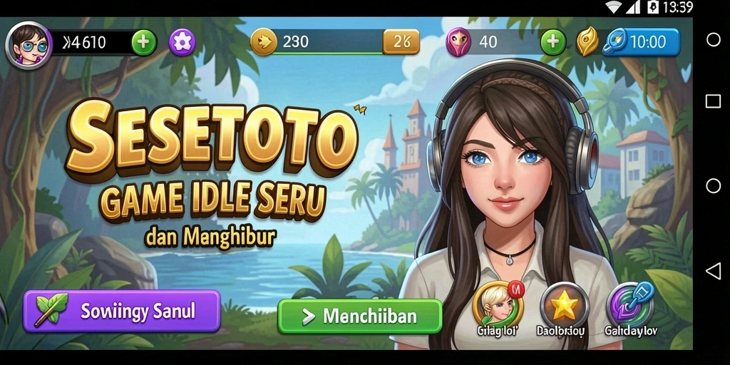 Tampilan seru gameplay SESETOTO dengan sistem Idle yang menarik.