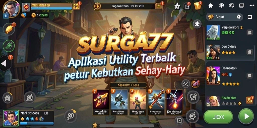 Tangkapan layar utama dari SURGA77 menunjukkan antarmuka yang sederhana dan fungsional.