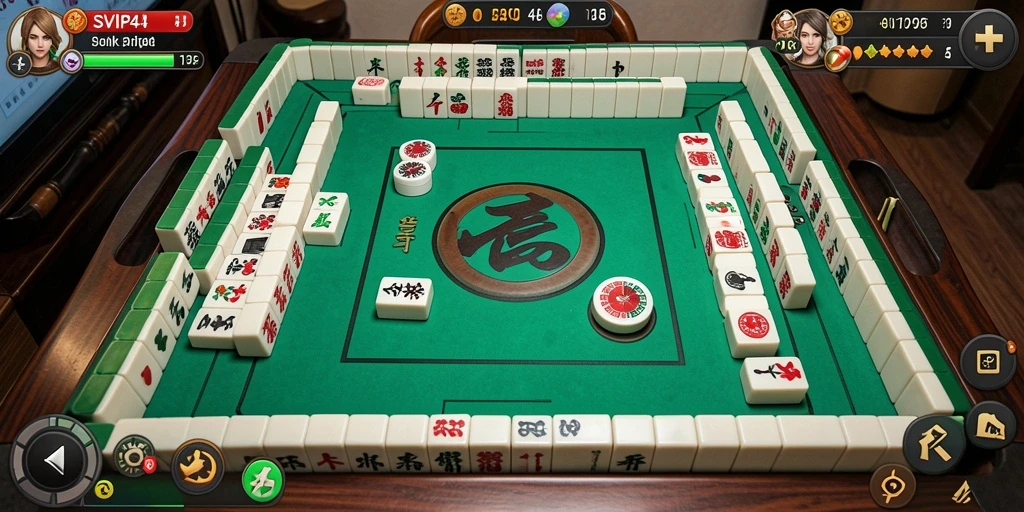 Screenshot gameplay SVIP4 menampilkan keseruan bermain Mahjong secara langsung.