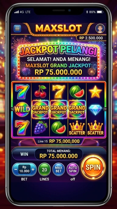 Tampilan antarmuka maxslot yang bersih dan ramah pengguna.